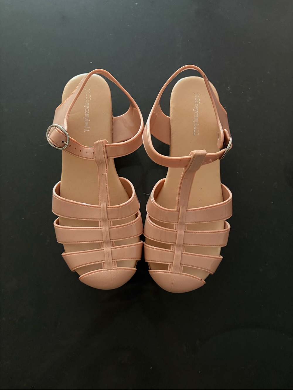 Jeffrey Campbell Blush Strappy T-Bar Sandals
